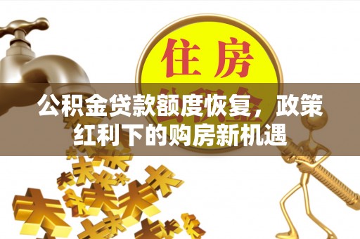 玉龙公积金贷款额度恢复，政策红利下的购房新机遇