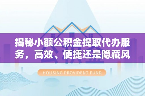 玉龙揭秘小额公积金提取代办服务，高效、便捷还是隐藏风险？