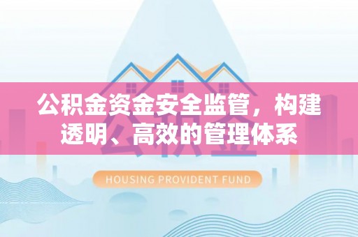 玉龙公积金资金安全监管，构建透明、高效的管理体系