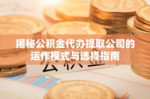 玉龙揭秘公积金代办提取公司的运作模式与选择指南