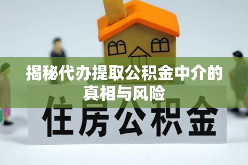 玉龙揭秘代办提取公积金中介的真相与风险