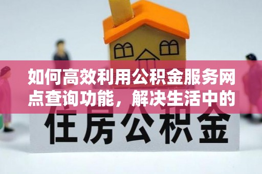 玉龙如何高效利用公积金服务网点查询功能，解决生活中的资金难题