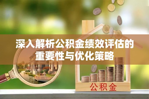 玉龙深入解析公积金绩效评估的重要性与优化策略